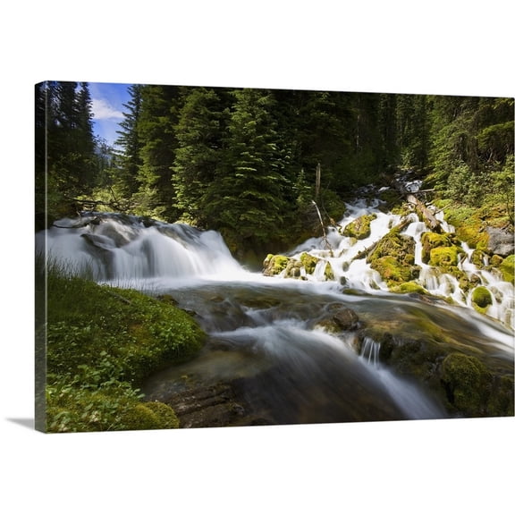 Great BIG Canvas | "Scenic View Of A Stream" Canvas Wall Art - 24x16