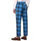 thumbnail image 3 of Pantalones de hombre INSPIRE CHIC de cuadros, corte regular, frente plano, elásticos, a rayas, 32 azul y negro, 3 of 7
