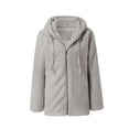 thumbnail image 2 of Chaqueta Ligera y Cálida para Mujer con Capucha y Cremallera, Estilo , Ideal para el Invierno. Gris XL, 2 of 6
