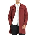 thumbnail image 1 of Abrigo Trench Chic para Hombre, de Un Solo Botón, Largo, Talla XL, Color Burdeos, 1 of 7
