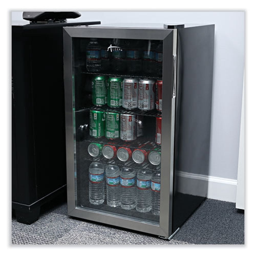 Alera 3.4 Cu. Ft. Beverage Cooler Stainless Steel/Black (ALERFBC34)