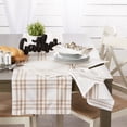 thumbnail image 4 of Contemporary Home Living Wide Check Dining Table Runner - 72" - White and Tan, 4 of 8
