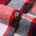 thumbnail image 6 of VXARARL Long Flannel Jacket Women Hooded Plaid Coat Oversized Button Down Shacket 2025 Fall Winter Casual Warm Trench Coats Red M, 6 of 7