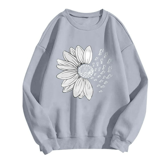 Oversized Sweatshirt for Women Crewneck Long Sleeve Casual Fleece Tops Graphic Hoodies Pullover Sweater