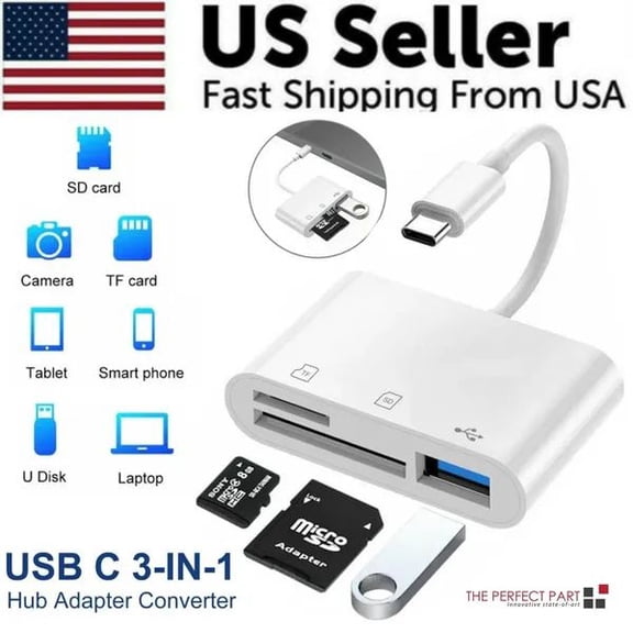 USB-C Hub for MacBook Pro - 3-in-1 Type-C Adapter with SD/MicroSD Card Reader, 100W PD Charging & 4K HDMI Output, Aluminum Portable Multiport Hub for MacBook, iPad & Laptops