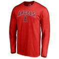thumbnail image 2 of Men's Red Los Angeles Angels Team Lockup Long Sleeve T-Shirt, 2 of 3