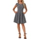 thumbnail image 2 of Vestido de Tweed a Cuadros INSPIRE CHIC para Mujer con Cuello Redondo, Manga Corta, Corte A, Vestido Vintage Plisado L Negro Rosa, 2 of 6