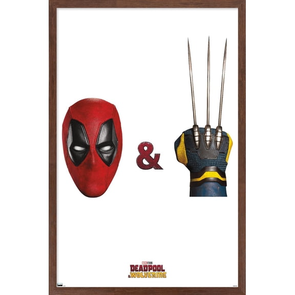 Marvel Deadpool & Wolverine (2024) - Mask & Claws One Sheet Wall Poster, 14.725" x 22.375" Framed