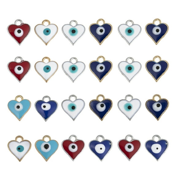 Miangastore 50 Pcs Pendentif Cœur en Alliage de Métal Collier Boucle d'Oreille Charme pour Création de Bijoux
