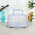 thumbnail image 3 of EARKITY Cake Carrier, Plastic Portable Cake Box, Cake Keeper with Dome Lid, Cake Transport Container, Round Cake Stand, Foldable Handle, Suitable for Storage Birthday Cakes, Cupcakes, Nuts, Fruits, 3 of 4
