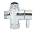 thumbnail image 1 of Shower Diverter Valve, 3 Way G1/2 Copper Shower Arm Diverter Valve for Hand Held Showerhead and Fixed Spray Universal Component Replacement Part, 1 of 7