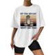 thumbnail image 2 of Gibobby Camiseta de manga corta para mujer Camisetas tamaño para mujer, camisetas holgadas manga corta con cuello redondo, blusa informal verano, camiseta bás(Blanco,CH), 2 of 4