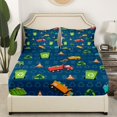 thumbnail image 2 of YST Kids Fitted Sheet Queen Size Garbage Truck Bed Sheets, Cartoon Car Vehicles Bedding Set Trash Waste Management Vehicle Sheets Refuse Classification Fitted Bed Sheets，No Top Sheet, 2 of 5