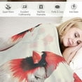 thumbnail image 3 of Orinice Red Cardinal Flower Branch Blanket Gifts for Women Pink Floral Birds Flannel Throw Blankets Soft Comfy Lightweight for Home Decor Couch Bed Sofa 60x50 Inches 50x60in, 3 of 6