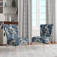 thumbnail image 2 of Designart "Romantic Swirls In Cobalt III" Chaise d'Appoint Rembourrée à Tourbillons Bleus - Fauteuil Cottage pour Salon, 2 of 7