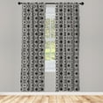 thumbnail image 5 of Ambesonne Ethnic Window Curtains, Moroccan Star, Each 28" W x 95" L, Black and Off White, 5 of 5
