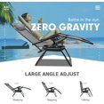 thumbnail image 5 of Kemon Zero Gravity Folding Lounge Outdoor Patio Adjustable Reclining Chair with Pillows and Cup Holders for Beach Set of 2, Double Grey, 5 of 14