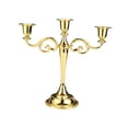 thumbnail image 2 of Candelabro de 3 brazos, candelabro de pilar elegante multiusos de lujo, mesa central para decoración de San Valentín Dorado, 2 of 9