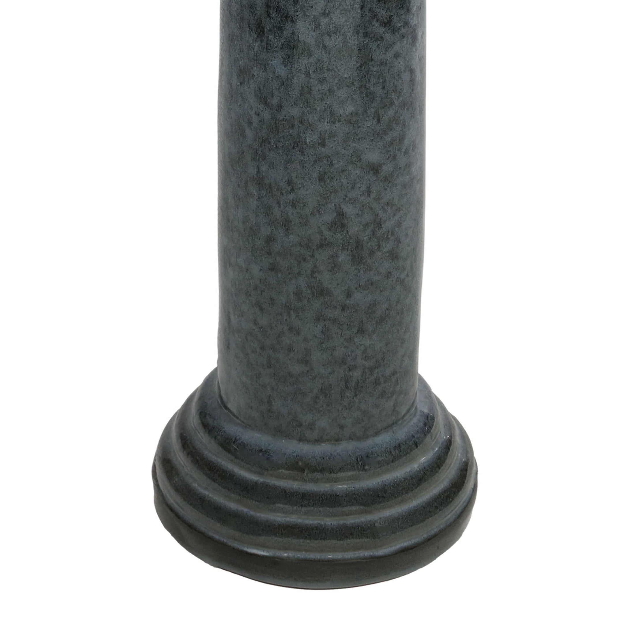 Sunnydaze Toulon Freestanding Ceramic Outdoor Bird Bath, UV-Resistant Black Mist Finish