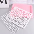 thumbnail image 4 of 1Pc Draining Tray Plastic Fruit Tray Vegetable Tray Fruit Plate Snack Tray Water Draining Tray (Pink Square), 4 of 8