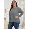 thumbnail image 2 of PinkBeautiM Womens Plus Size Tops Long Sleeve Shirts Crew Neck Casual Soft Blouse3 Pack, 2 of 6