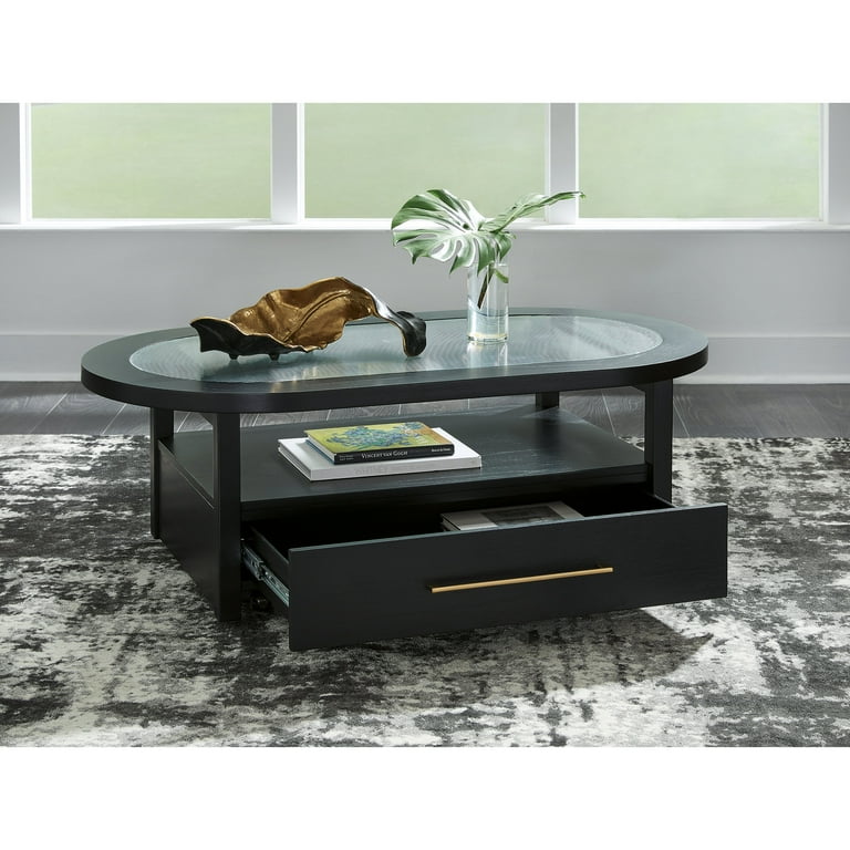 Ashley glass top coffee table discount