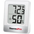 thumbnail image 1 of ThermoPro TP49 Indoor Digital Hygrometer Thermometer Temperature Humidity Meter Room Monitor Mini Hygrometer Thermometer Tabletop/Wall-mountable/Magnet-mountable White, 1 of 9