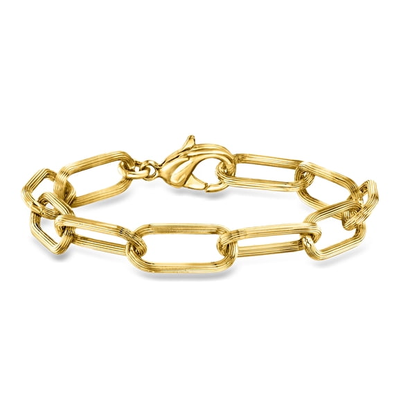 Ross-Simons Italian 14kt Yellow Gold-Plated Paper Clip Link Bracelet, Women's, Adult