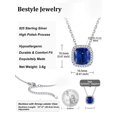 thumbnail image 6 of Bestyle Pendant Necklace for Women Solid 925 Sterling Silver Necklace Created Sapphire Birthstone Jewelry Valentines Day Christmas Birthday Gift, 6 of 9