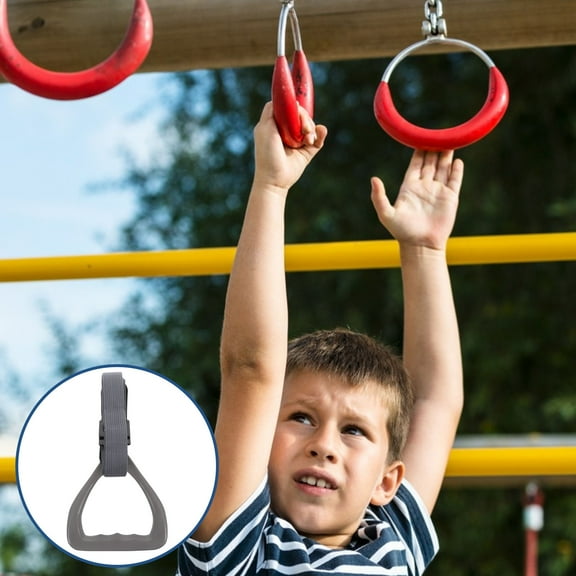 LULULION Exercise Rings with Straps Grey High Strength ABS Training 2 Pcs