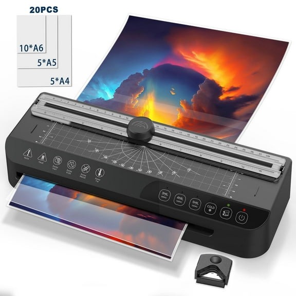 Crenova 9 Inch Smart Thermal Laminator Kit with  A4 Lamination Sheets 20pcs, Corner Rounder