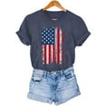 thumbnail image 7 of Busydd T Shirts for Women 4th of July USA Stars and Stripes Print Cotton T-Shirts Independence Day Patriotic Graphic Tees Summer Casual Short Sleeve Crewneck Going Out Tops S, 7 of 7