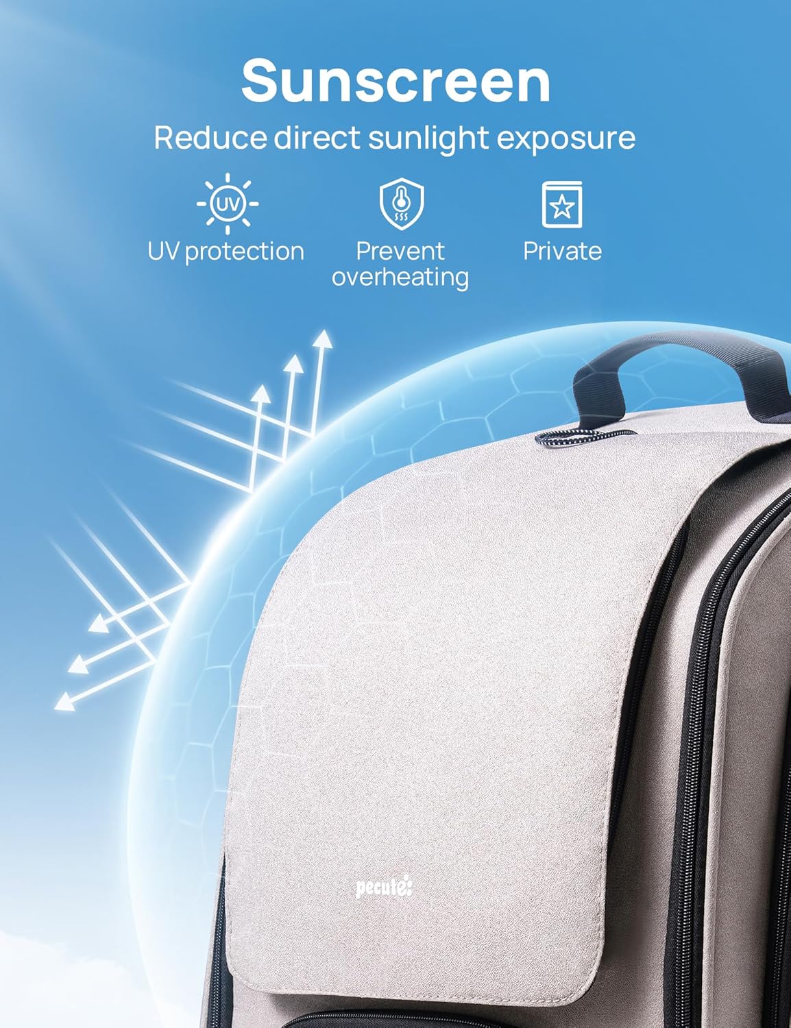 Cat Backpack Carrier, Large Space Cat Bubble Backpack, Breathable Cat Carrier, Shaded Dog Backpack Carrier, Ergonomic 3D Design for Travel, Hiking, Walk, Suitable for Shopping, Car, Vet, Gray