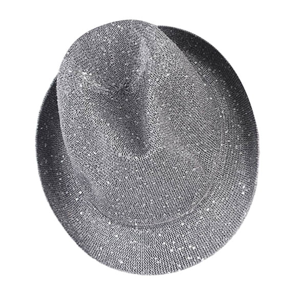 Yokua Mardi Gras Sequins Fedoras Hat Carnival Soft Trilby Hat for Masquerade Party