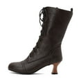 thumbnail image 5 of Brown Flat Mid-Calf Boots With Lace-Up And Round Toe Style For Women Winter Wear Pu Leather Comfort Fit, 5 of 8