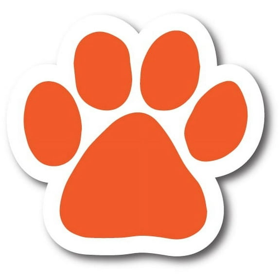 Magnet Me Up Orange Pawprint Magnet Decal, 5 Inch, Vinyl Automotive Magnet
