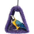 thumbnail image 2 of Nido de pájaro de loro, nido de animales, hamaca cálida de invierno, jaula colgante de felpa para loro, periquito, cacatúa, amazonas, cacatúa, jaula para canarios, juguete (L, morado), 2 of 5