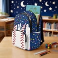 thumbnail image 3 of Yspwyqan 4 Piece Boys Backpack Set, 17" Large Baseball Dark Blue Ice Cream Drip Kids Backpack Set with Lunch Bag, Pencil Case and Water Bottle Bag, for Boys Ages 8-15 Elementary School, 3 of 7