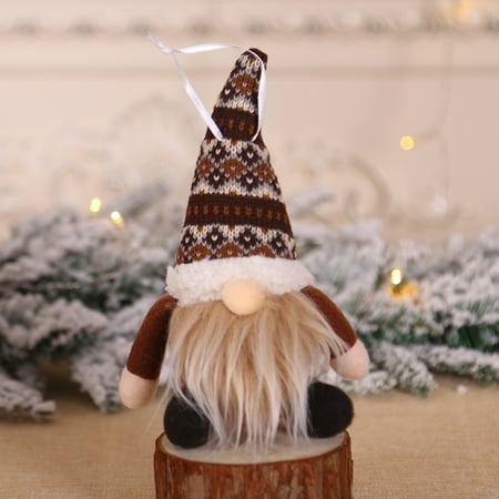 Christmas Knitted Plush Gnome Doll Ornament Christmas Tree Wall Hanging Pendant Holiday Decor