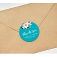 thumbnail image 3 of Darling Souvenir Round 45 Pcs Rose Floral Thank You Stickers Personalized Bride Groom Names And Date Envelope Seals-Turquoise Blue, 3 of 4