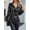 Black and Gray, variant on Women Long Sleeve Button Down Shirts for Women, Leopard Print Collared Blouses for Office Daily