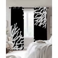 thumbnail image 3 of Sea White Coral Blackout Curtains for Bedroom Living Room, Marine Black Background Modern Art 39 In Long Thermal Insulated Room Darkening Drapes Grommet Window Treatments, 27.5 x 39 In, 3 of 9