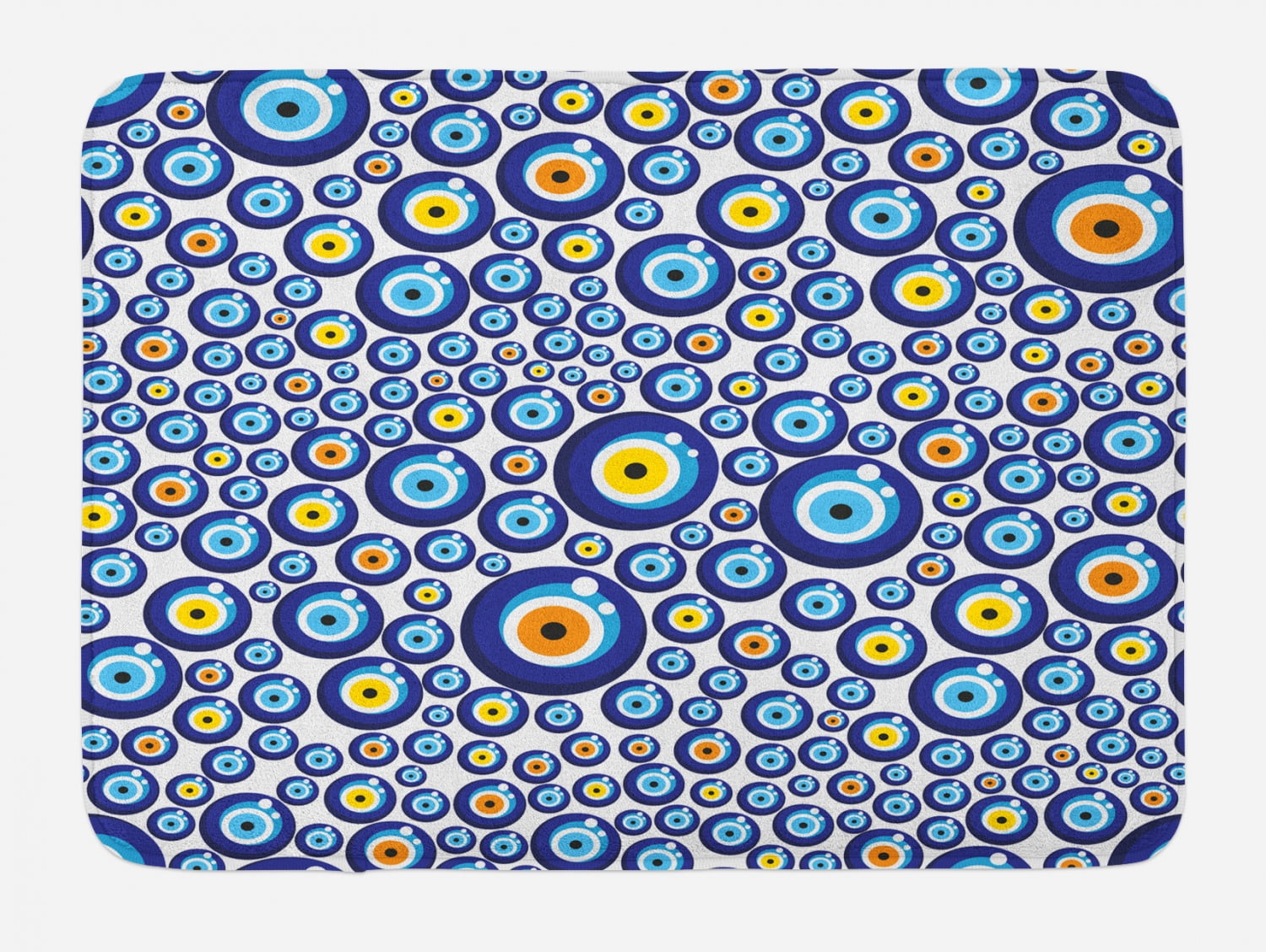 Evil Eye Bath Mat, Traditional Turkish Charm Luck Sign Pattern Vivid ...