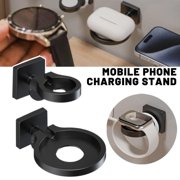 3-in-1 Charging Stand for Watch Phone Earbuds, Wall Mount ABS Organizer, Space Saving