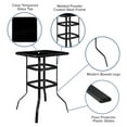 thumbnail image 5 of Flash Furniture Barker 27.5" Square Black Tempered Glass Bar Height Metal Patio Bar Table, 5 of 11