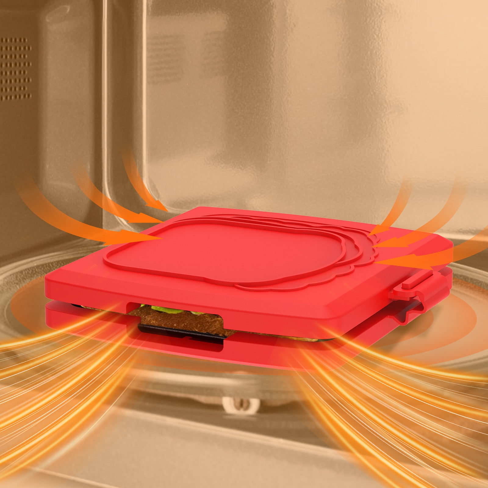 Grusce Microwave Sandwich Maker, Toastie Maker, Sandwich Toaster, 3 Minute Microwave Toastie Grill, Safe Panini Press Dishwasher Safe for Travel Office Dorm RV