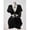 Black, variant on Plus Size Black V-Neck Tie-Up Ruched Waist Hollow Out Bodycon Dress