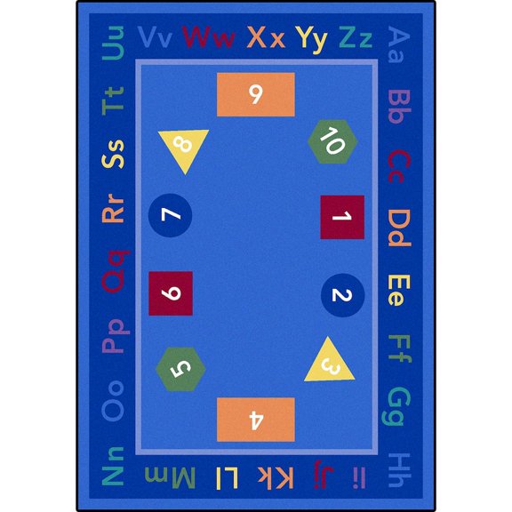 Joy Carpets Kid Essentials Fun-damentals 5'4" x 7'8" Area Rug in Color Multi