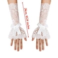thumbnail image 2 of Avidlove Women Ruffle Bow Lace Gloves Fingerless Mid Elbow Sleeve Costume Wedding Opera Tea Party Prom Cosplay Gothic, 2 of 5