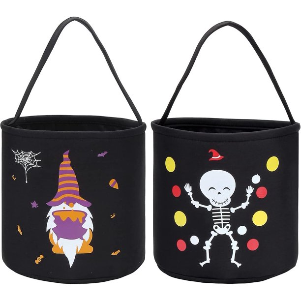 Bolsas para dulces o trucos de Halloween, cubos de dulces de Halloween, bolsas de regalo de tela para fiestas de Halloween, 2 uds.